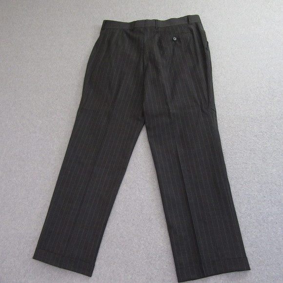 Zara Mens 2 Pc Suit 42R Gray Pinstripe 34x30 Flat Front Wool Stretch - Picture 14 of 16